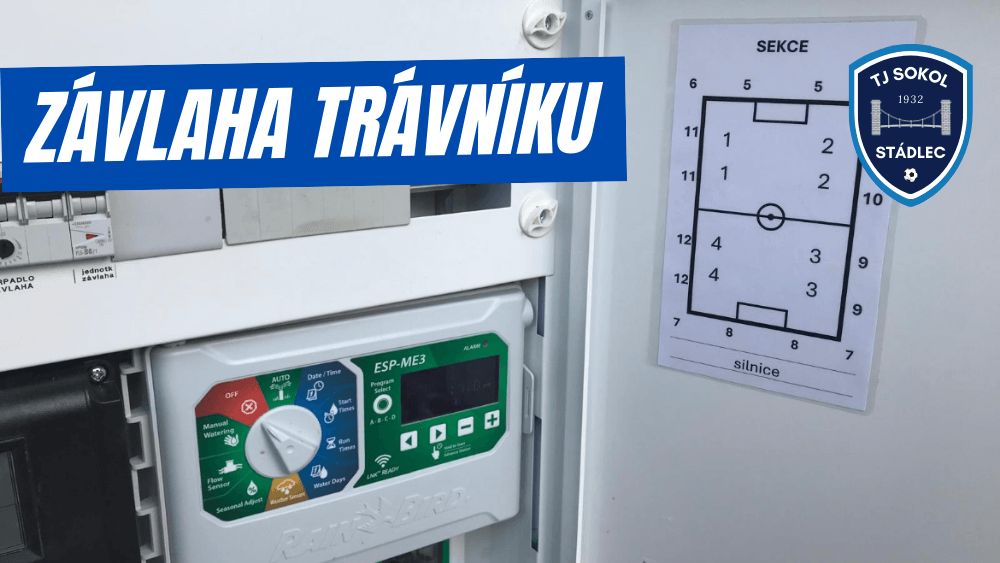 Nový systém zavlažování fotbalového hřiště ve Stádlci